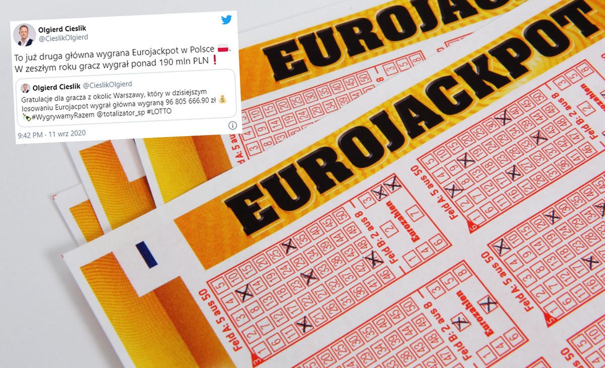 Polak wygrał w loterii Eurojackpot prawie 100 milionów złotych 