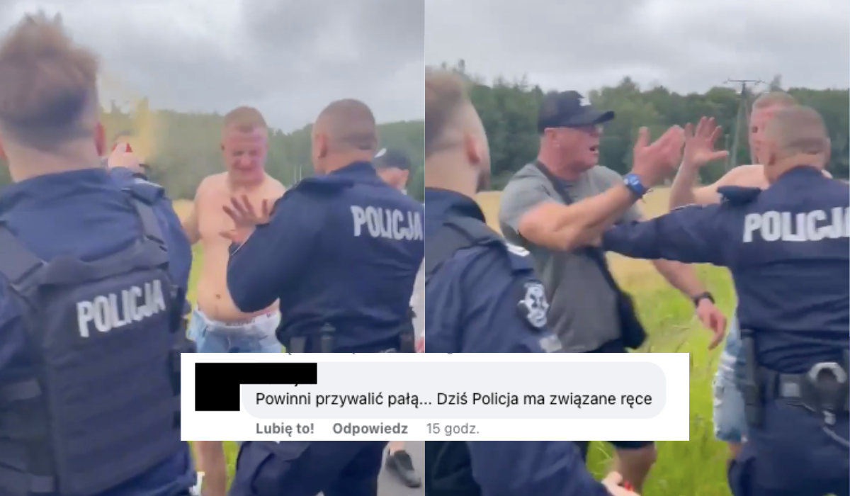Policjanci komentują słynny film z potraktowaniem gazem ojca i syna: wzorowo, tak powinno być