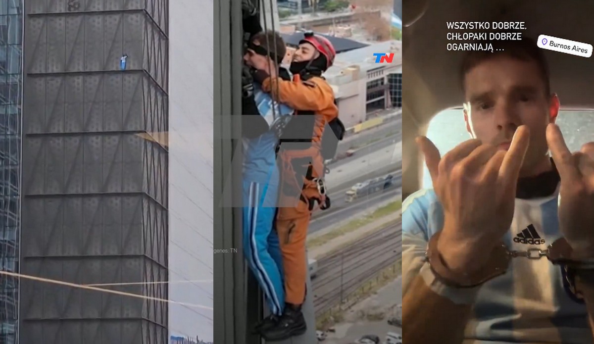 Argentyna: policja ściągnęła z 25. piętra Polaka, który wspinał się dla sportu po wieżowcu