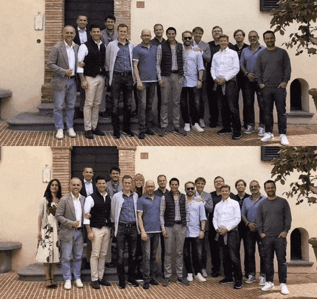 Prezesi z branży technologicznej wybrali się na wycieczkę, dodali sobie kobiety w Photoshopie