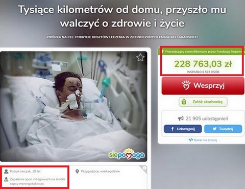 Trwa zbiórka dla 18-letniego chłopaka, który utknął z chorobą w Emiratach