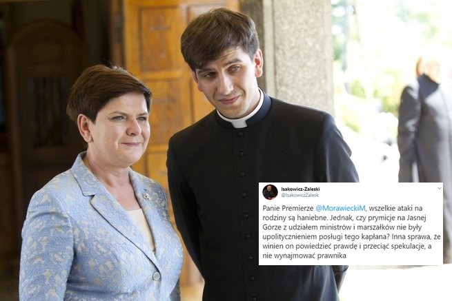 Ks. Isakowicz-Zaleski o synu Szydło: winien powiedzieć prawdę, a nie wynajmować prawnika