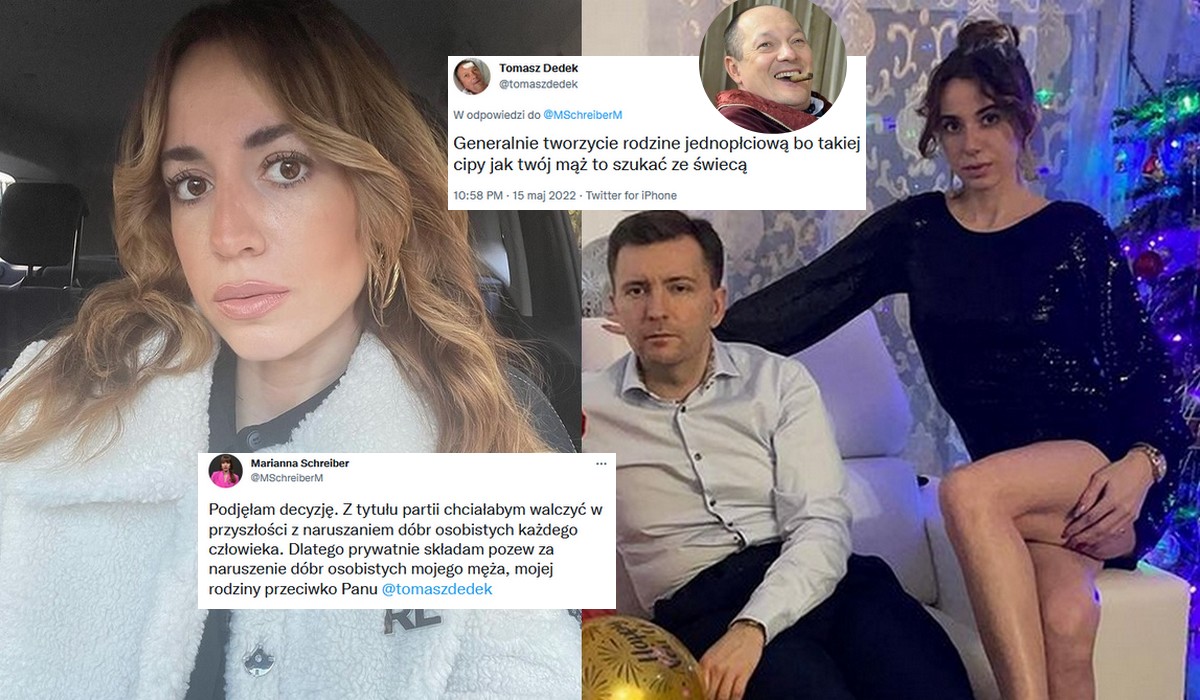 Marianna Schreiber pozywa aktora Tomasza Dedka, bo dziko jeździ po niej i po jej rodzinie