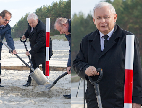Uroczyste wbicie kołka na budowie, która nie ma jeszcze pozwoleń:jarek: