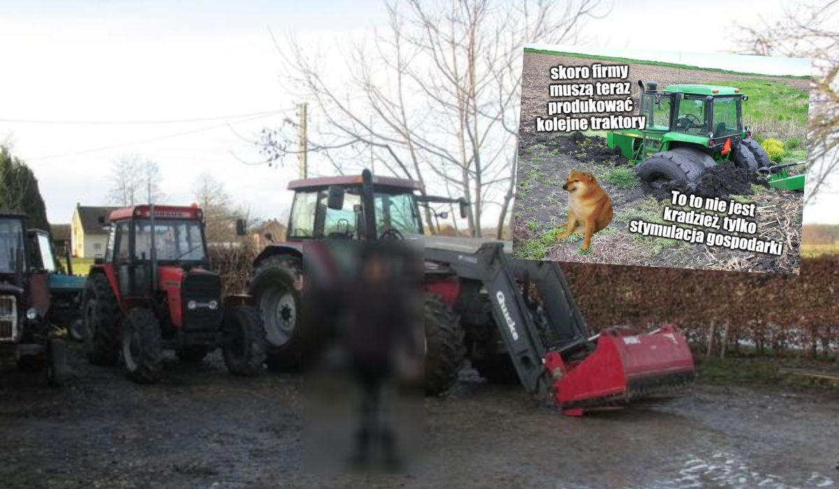 Siedliska: chłop ukradł traktor, jednak wjechał nim do rowu, więc podwędził kolejny