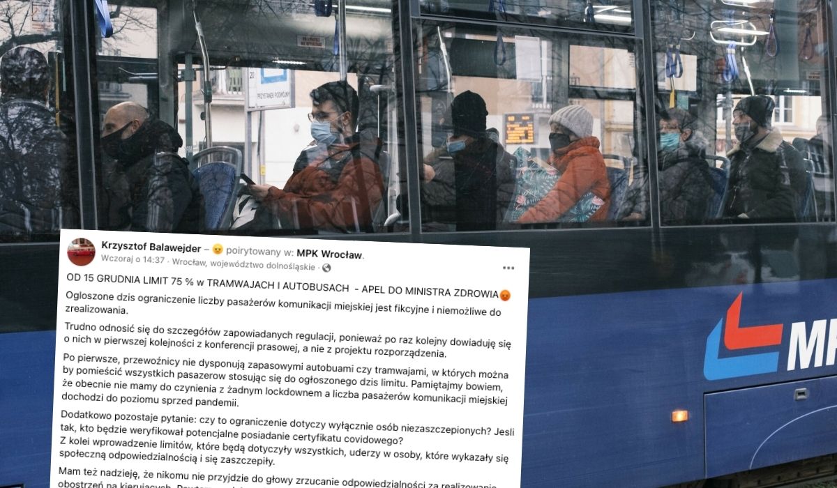 Wrocław: prezes MPK tłumaczy, że obostrzenia to ściema i że może czas na jakieś realne działania, a nie fikcyjne przepisy