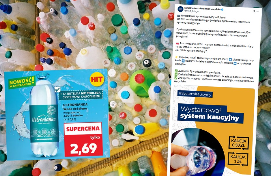 Producent Ustronianki wprowadził butelki o pojemności 3,001 litra, które akurat nie łapią się na system kaucyjny