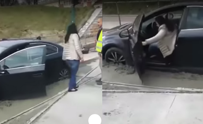 Sosnowiec: nie zauważyła betonowej wylewki, wjechała jak Linkiewicz w Godlewską