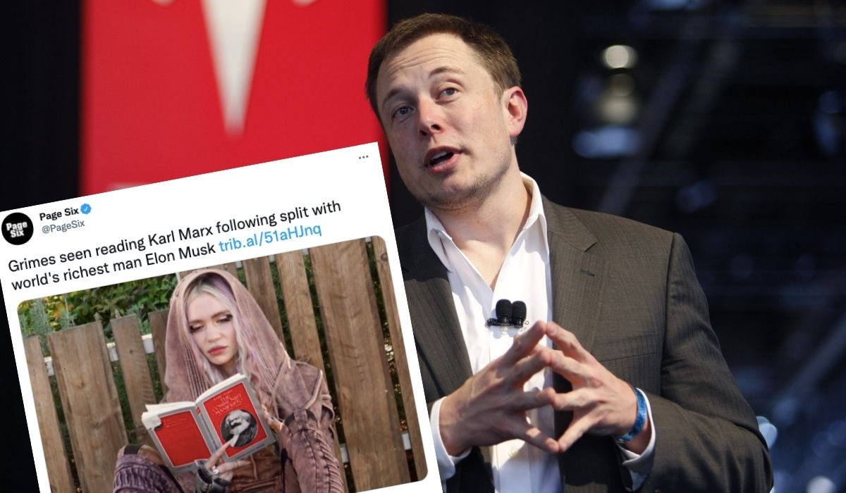 Grimes, dawna pani Muskowa, zrobiła sobie sesję z Manifestem Komunistycznym Marksa