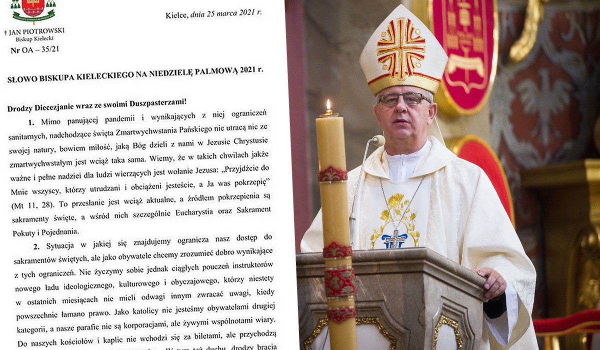Biskup kielecki ws. obostrzeń: nie życzymy sobie ciągłych pouczeń instruktorów nowego ładu ideologicznego
