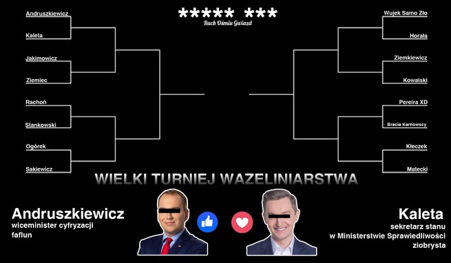 Rozpoczął się Wielki Turniej Wazeliniarstwa dla polityków i dziennikarzy, trwa pierwsze starcie