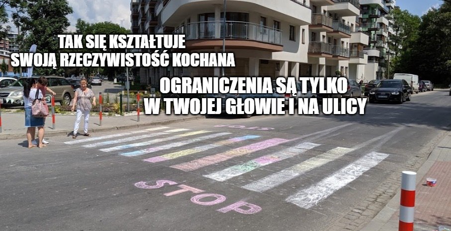 Kraków: mieszkańcy nie mogli doprosić się pasów, więc namalowali je sobie kredą