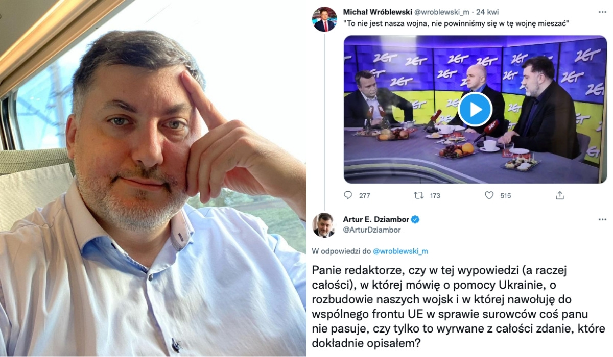 Dziambor skarży się, że WP i TVP Info wyrwały jego wypowiedź z kontekstu i zmanipulowały