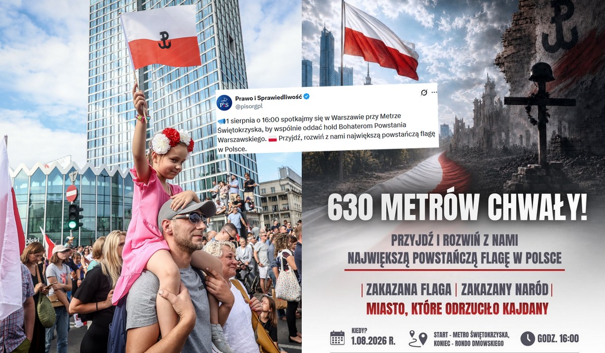 Prawo i Sprawiedliwość zapowiada, że rozwiesi najdłuższą flagę powstańczą 1 sierpnia