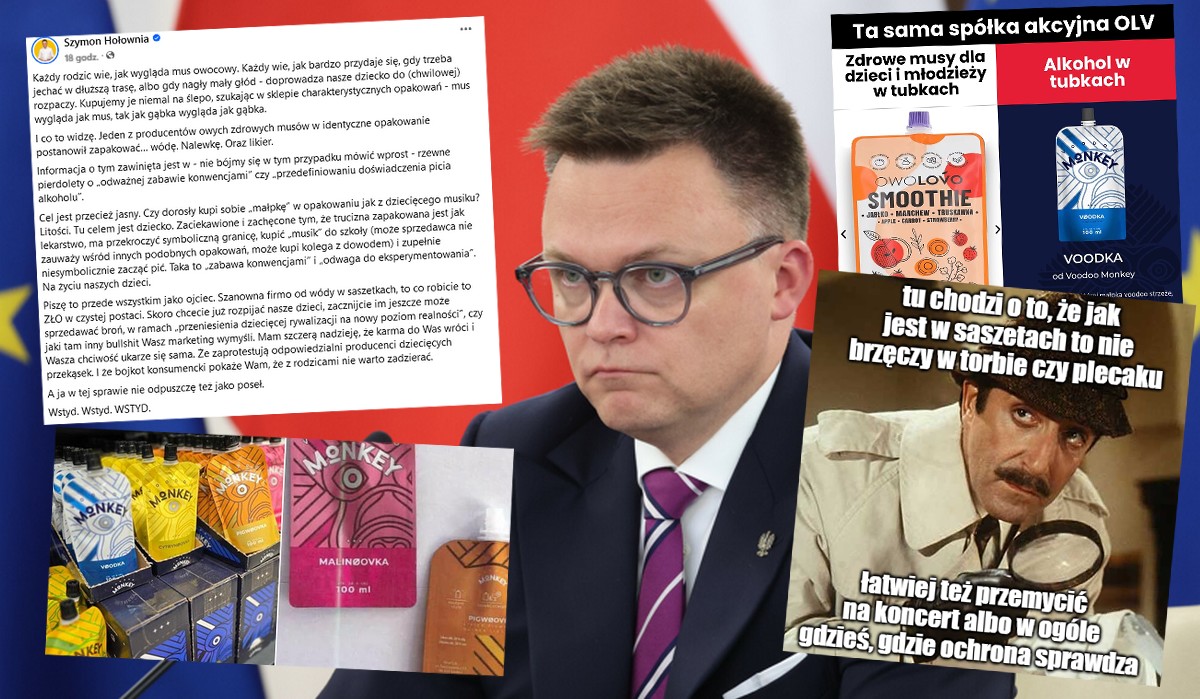 Hołownia dołączył do oburzenia o wódkę w saszetkach: "to czyste zło"