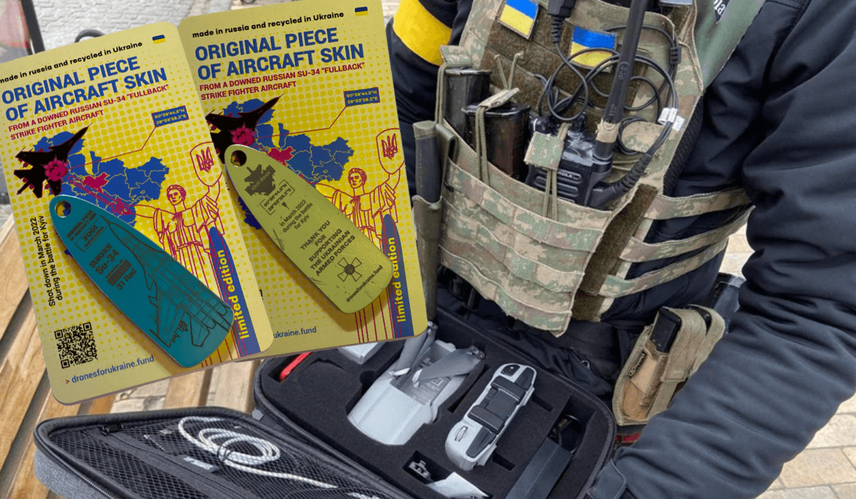 Ukraińcy zaczęli sprzedawać gadżety z fragmentami zestrzelonych rosyjskich samolotów, pieniądze pójdą na armię