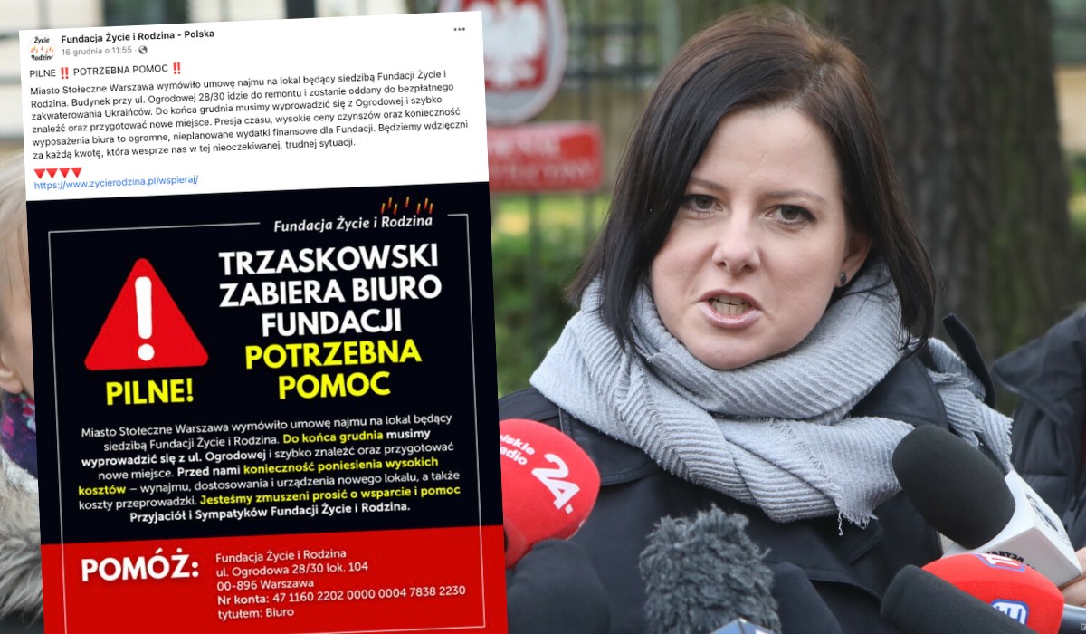 Fundacja Kai Godek wylatuje ze swojego biura w Warszawie i straszy, że lokal zostanie przekazany Ukraińcom