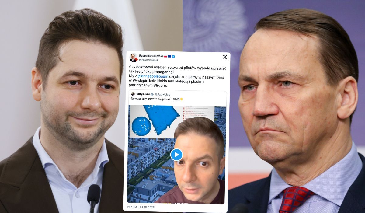 Sikorski szydzi z "kr*tyńskiej propagandy" Patryka Jakiego i grzania afery o Dino na Wilanowie