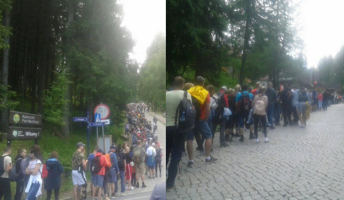 Karpacz opanowały tłumy turystów. Ludzie stoją w kolejkach po kilka godzin