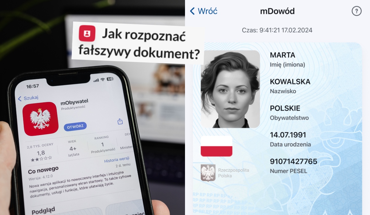 Podróbki dowodów z mObywatela stały się niebezpiecznie popularne, ministerstwo przypomina jak nie dać się nabrać