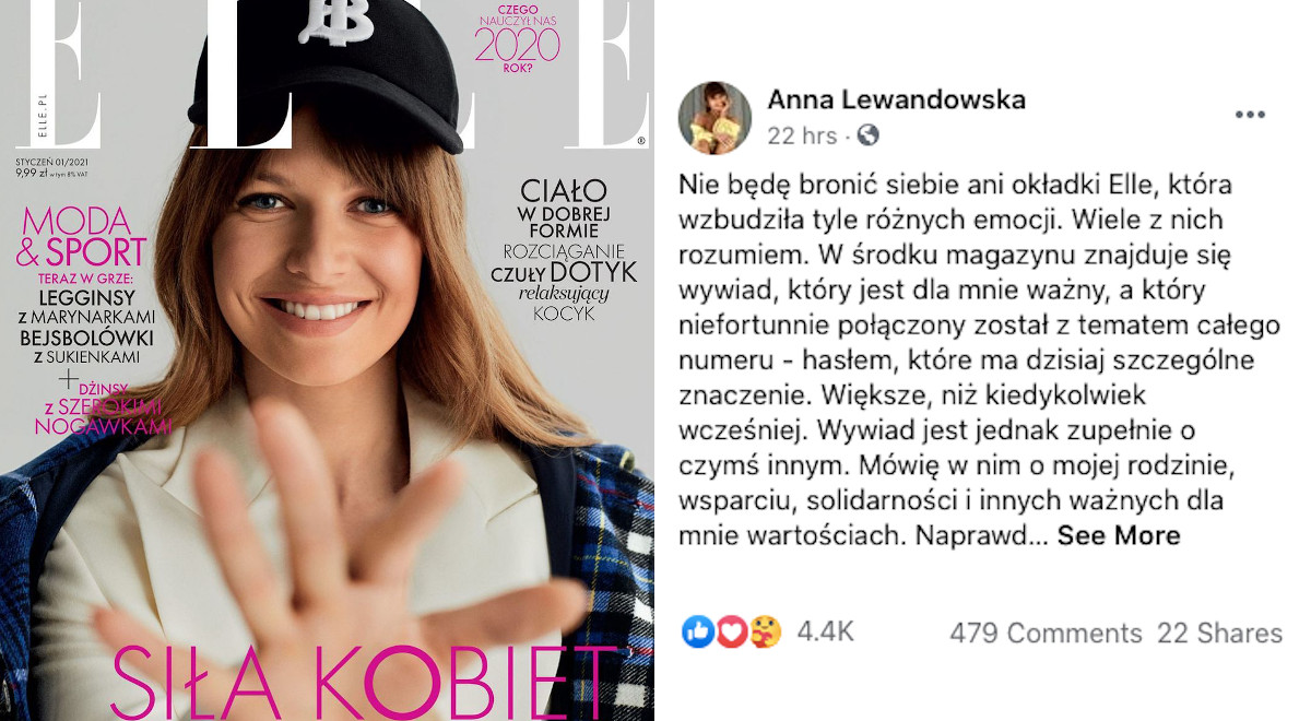 Lewandowska komentuje aferę o okładkę Elle i zapewnia, że nie ma nic wspólnego ze Strajkiem Kobiet