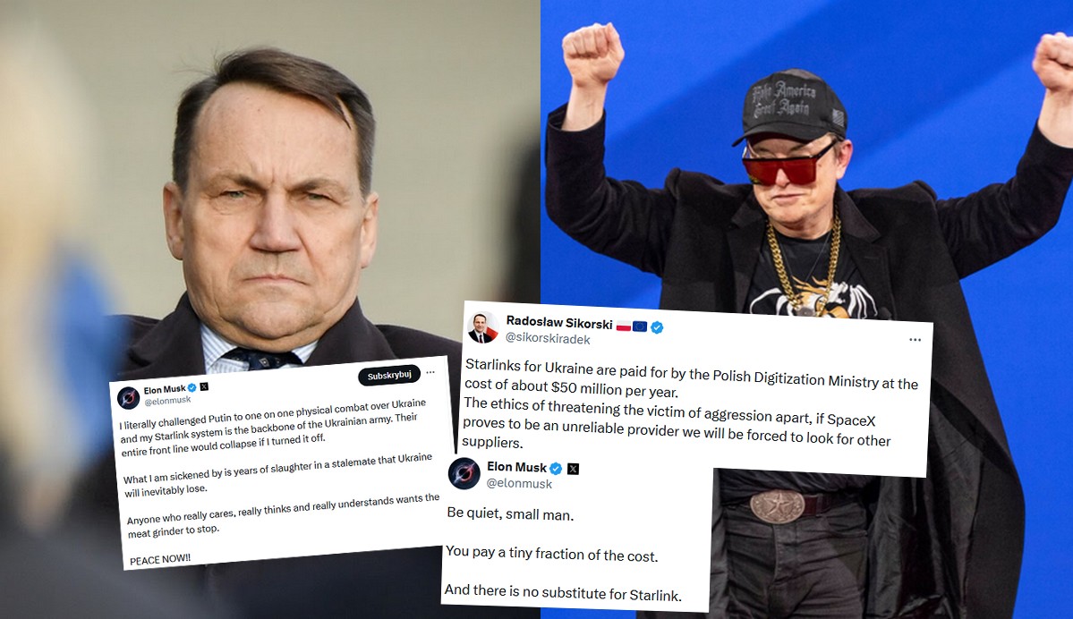 Minister Sikorski starł się na Twitterze z Elonem Muskiem, poszło o Starlinki