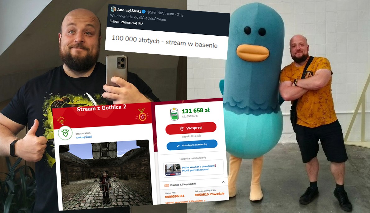 Streamer postanowił zostać baseniarą, żeby wspomóc zbiórkę charytatywną dla powodzian