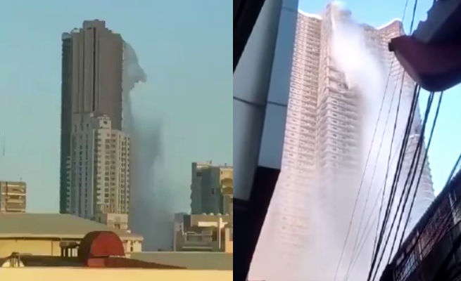 Filipiny: trzęsienie ziemi wylało wodę z basenu na szczycie wieżowca