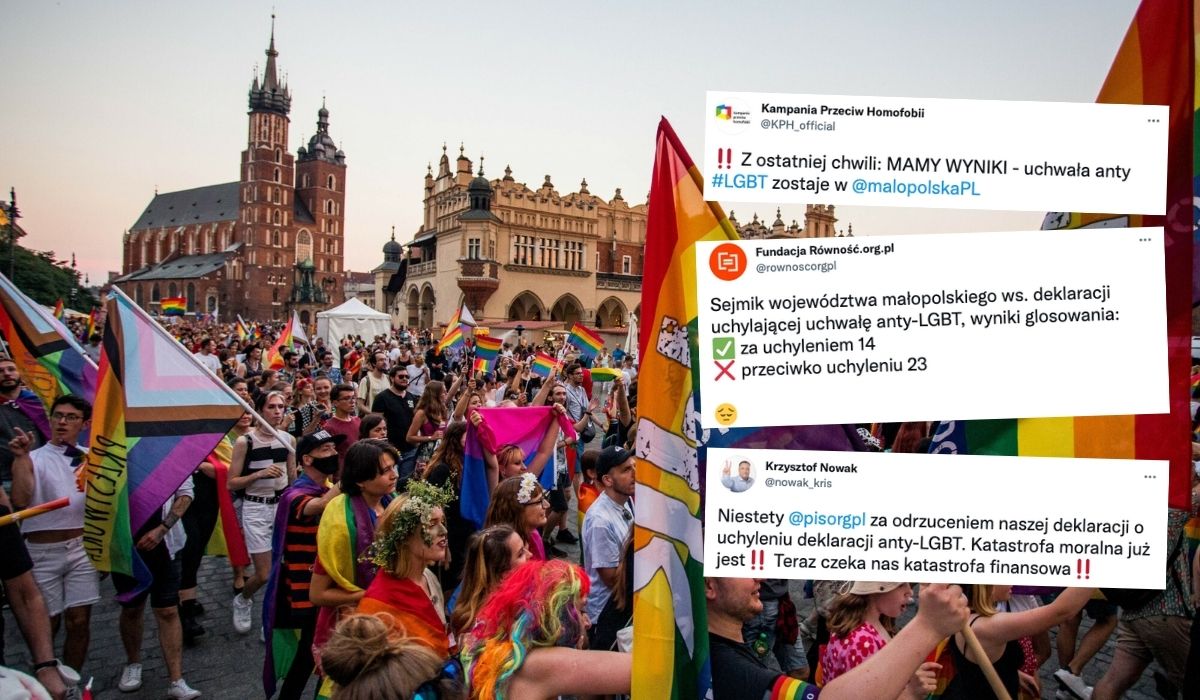Radni małopolskiego sejmiku zdecydowali, że wolą uchwałę anty-LGBT od dotacji na rozwój
