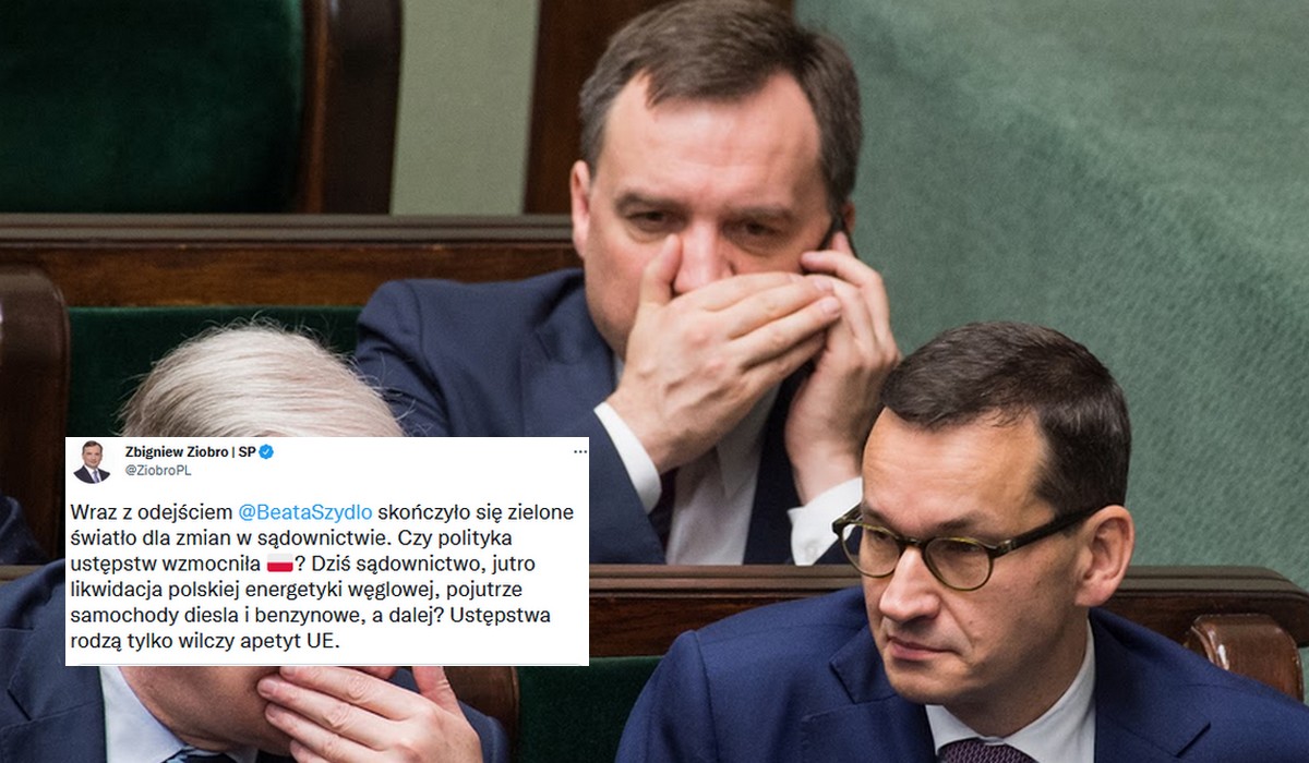 Ziobro kłóci się z premierem, bo ten nie chce umierać za nasz wymiar sprawiedliwości, a Ziobro najwidoczniej tak
