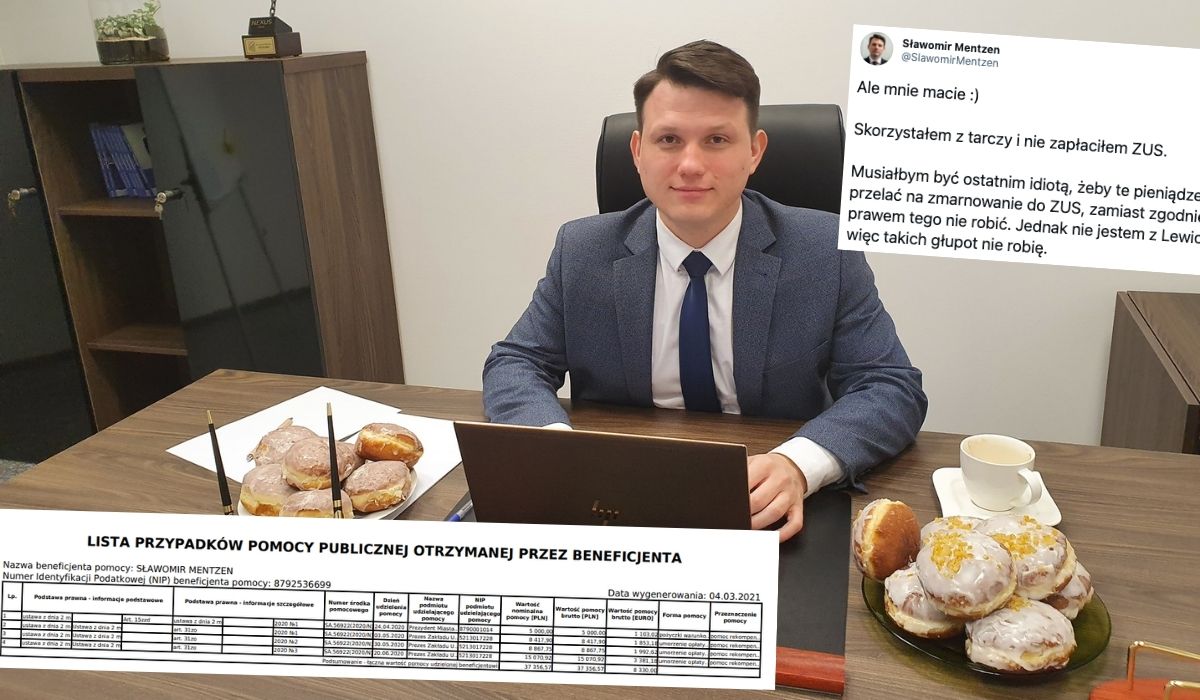 Mentzen przyłapany na przytulaniu pieniędzy od państwa, wyjaśnia, że tak, ale zgodnie z prawem