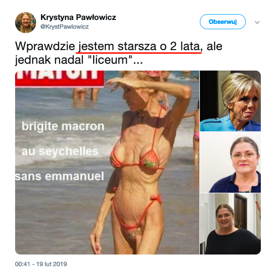 Pawłowicz o Brigitte Macron: ona muzeum, ja ciągle liceum