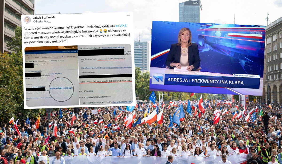 Wyciekł mail z instrukcjami do pracowników TVP o tym, jak mówić o "frekwencyjnej klapie" marszu 