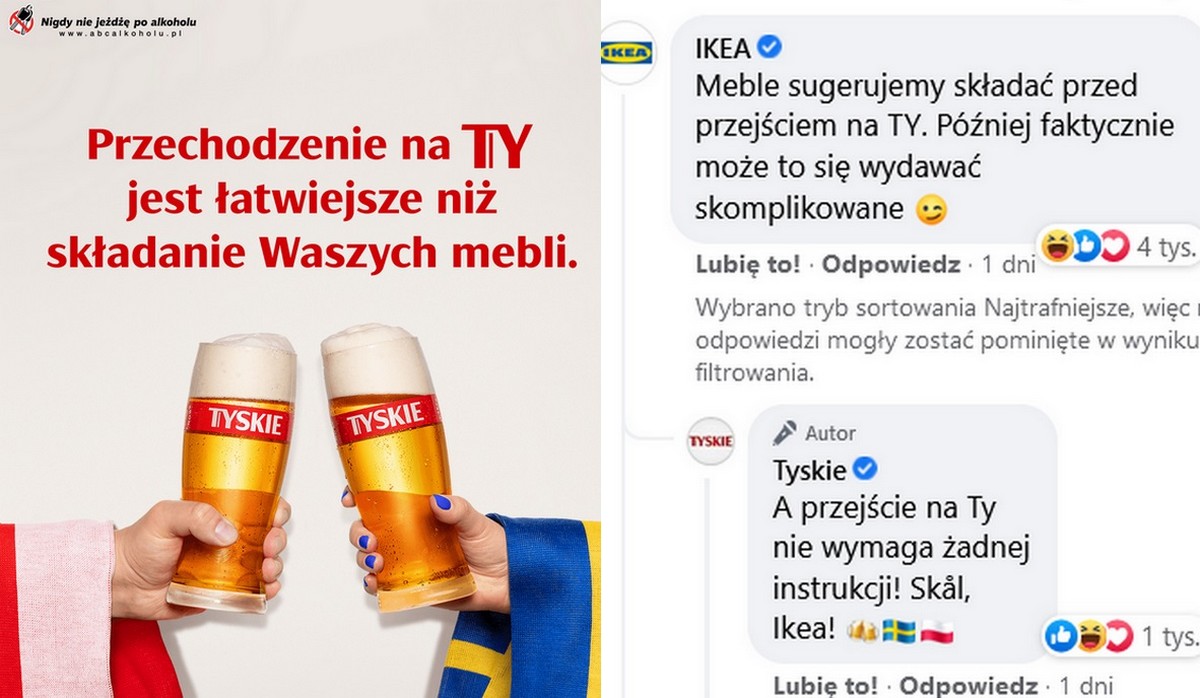 Tyskie i IKEA zaczęły sobie słodzić, na to przyszły kabarety i zrobił się jakiś bal marketingowy