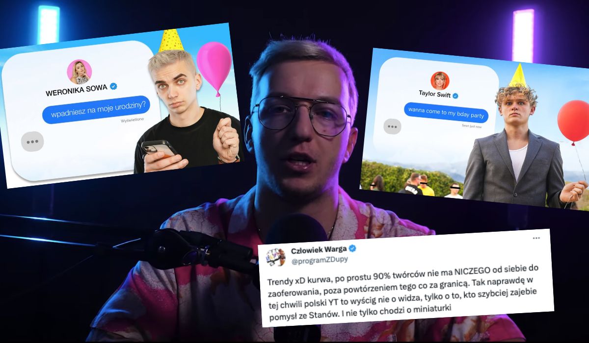 Człowiek Warga: polski YouTube to w tej chwili wyścig, kto szybciej ukradnie pomysł z zagranicy