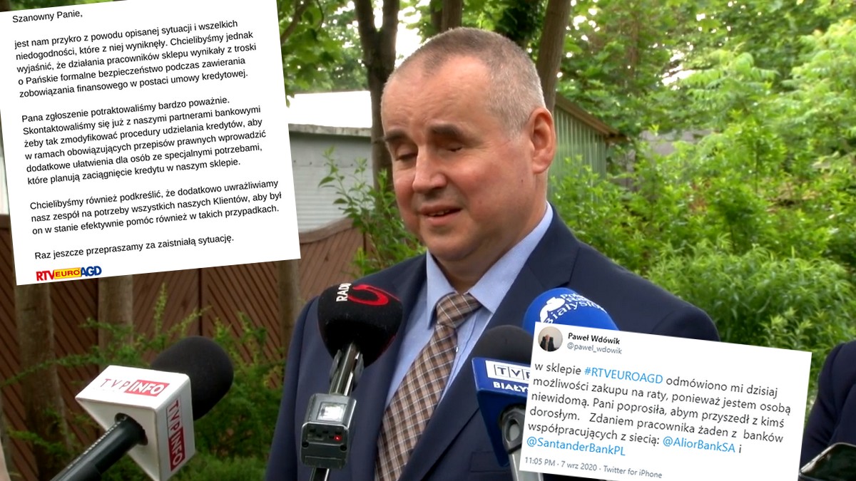 Niewidomy minister posmakował dyskryminacji, RTV EURO AGD nie chciało mu sprzedać telefonu, bo niewidomy