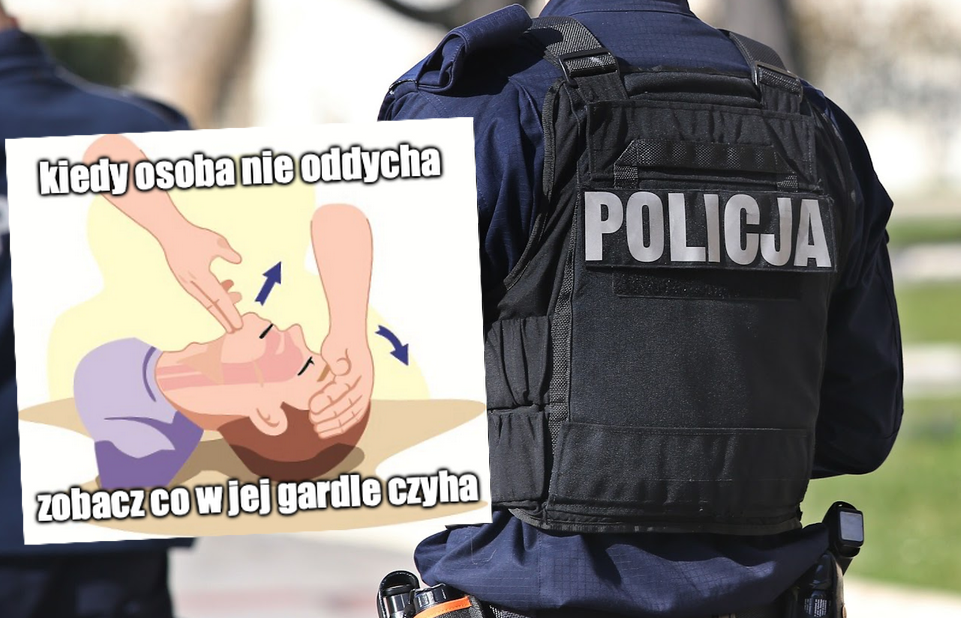 Wólka Pukarzowska: policjanci uratowali mężczyznę, który prawie na śmierć zakrztusił się jabłkiem