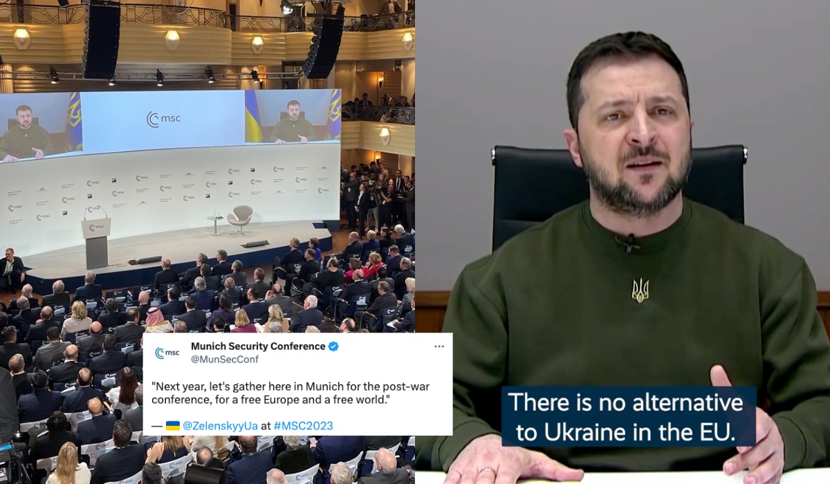 Zełenski w Monachium porównuje Ukrainę do Dawida przeciwko Goliatowi i prosi o procę od Izraela