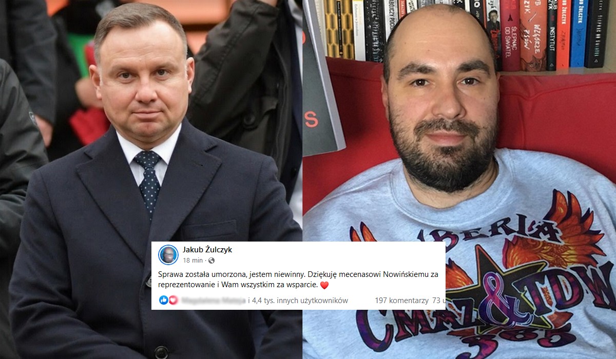 Proces Żulczyka: sąd uznał, że nazwanie prezydenta debilem jest nieszkodliwe społecznie i umorzył sprawę