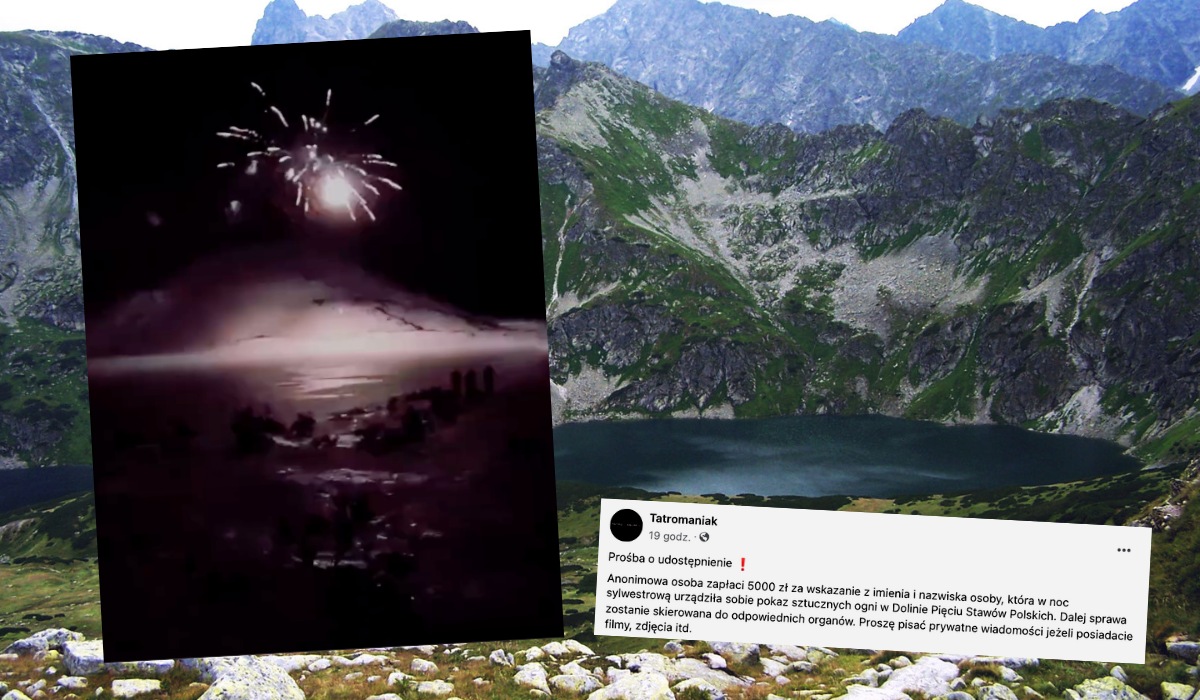 Ogłoszono nagrodę pieniężną za ujawnienie, kto odpalił fajerwerki w Dolinie Pięciu Stawów
