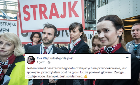 Pasażerowie LOT-u solidarni ze strajkującą załogą
