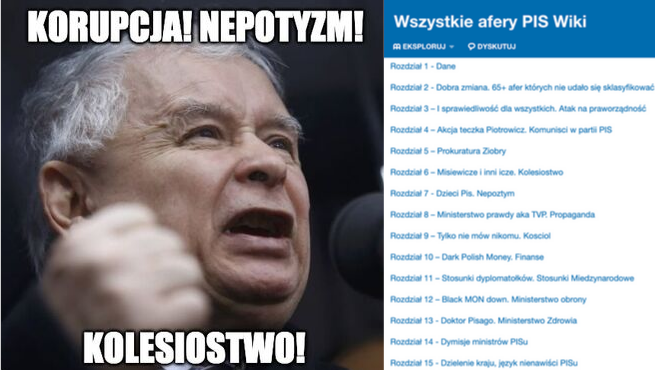 Ktoś stworzył małą wikipedię wszystkich afer PiS, naliczył ich 250