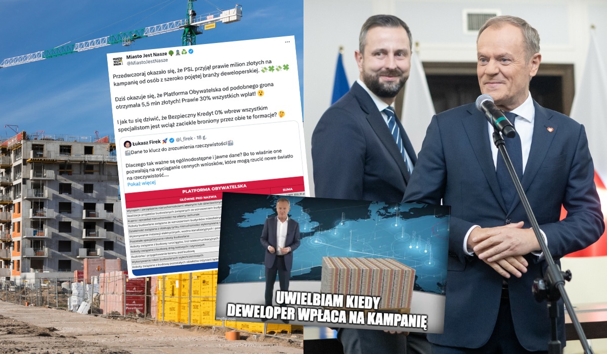 Miasto Jest Nasze: PSL i PO przytuliły milionowe darowizny od branży deweloperskiej