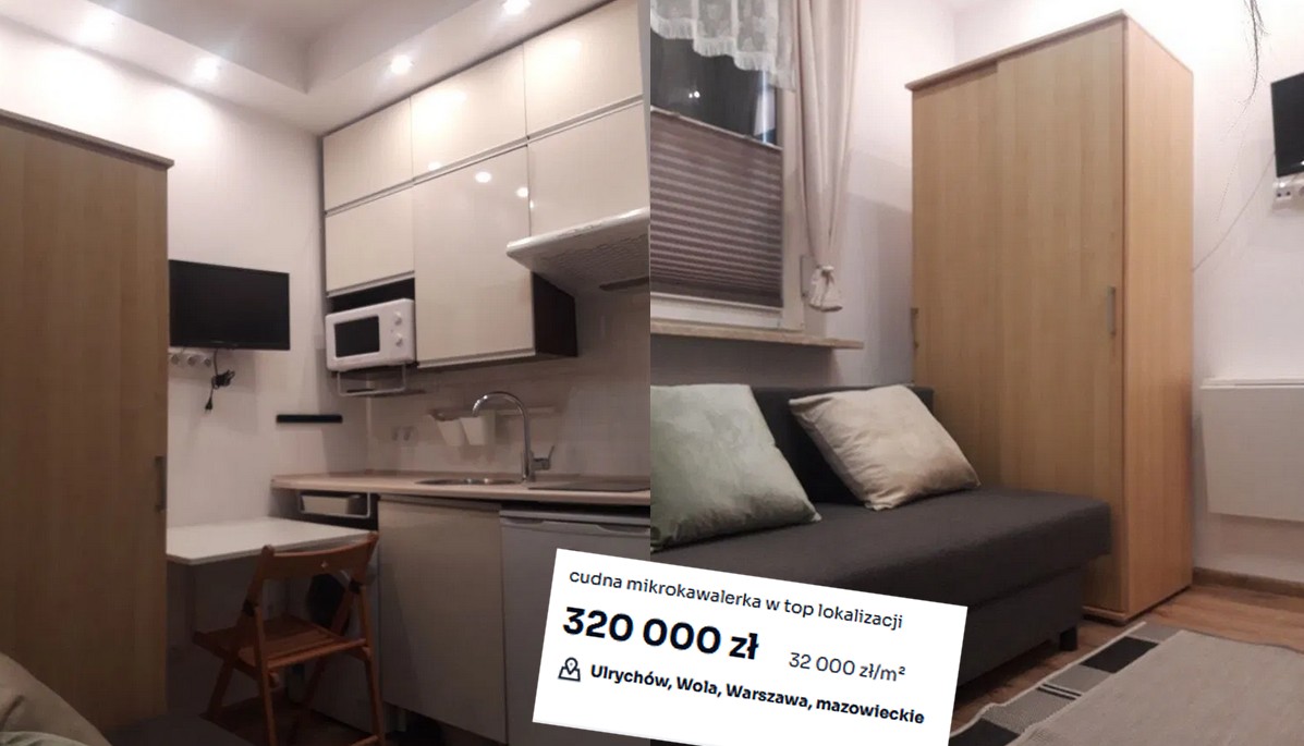 Warszawa: ktoś wystawił 10-metrową nanokawalerkę na sprzedaż, koszt to 320 000 zł