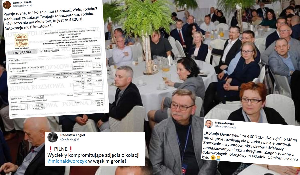 PiS tłumaczy się z faktury za kolację Dworczyka na 4320 zł