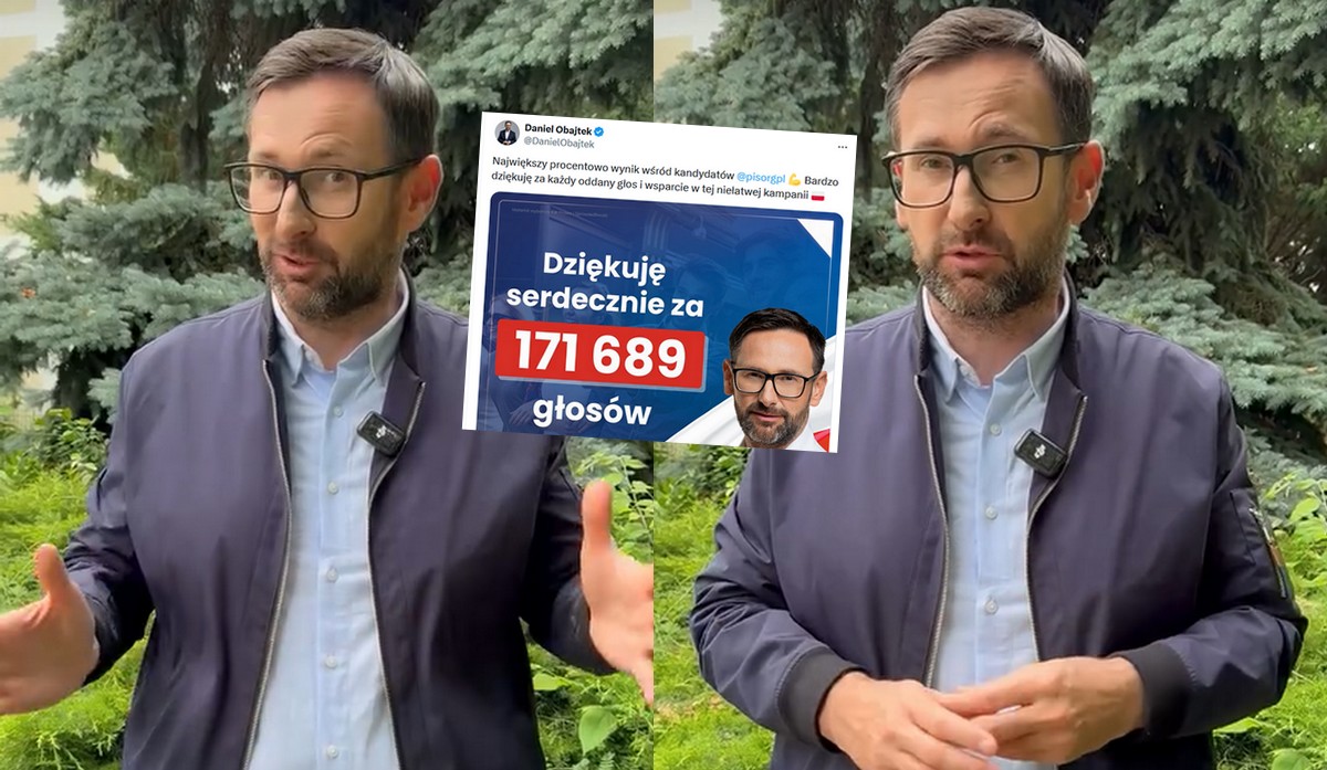 Europoseł Obajtek dziękuje za oddane na niego głosy i żali się, że KO utrudniała mu kampanię