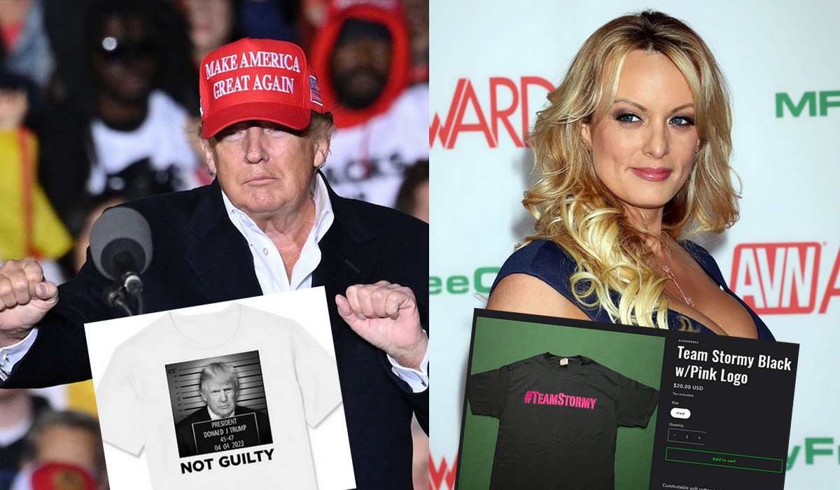 Trump zaczął robić biznes na swoim procesie i sprzedaje koszulki z fotką stylizowaną na policyjną