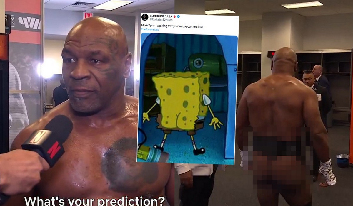 Mike Tyson chodzący z gołą pupą stał się głośniejszym memem niż jego walka z youtuberem