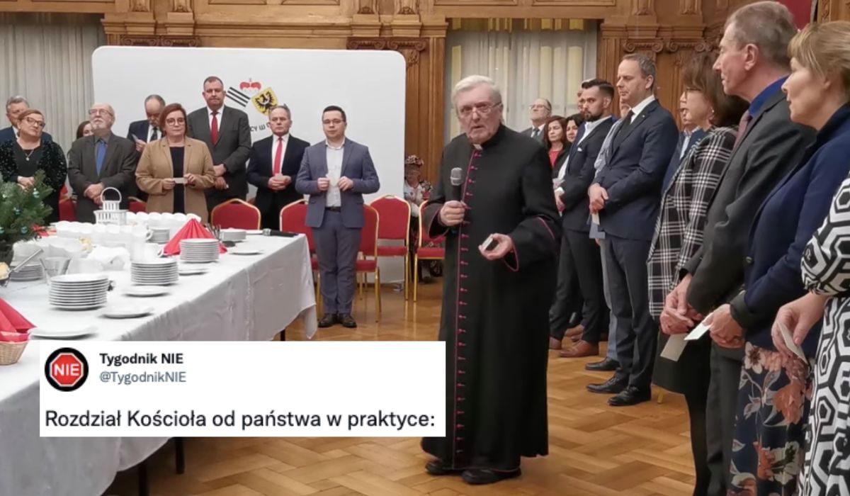 Oleśnica: nagranie księdza wielbiącego prezesa Kaczyńskiego na spotkaniu PiS zdobywa pewną popularność