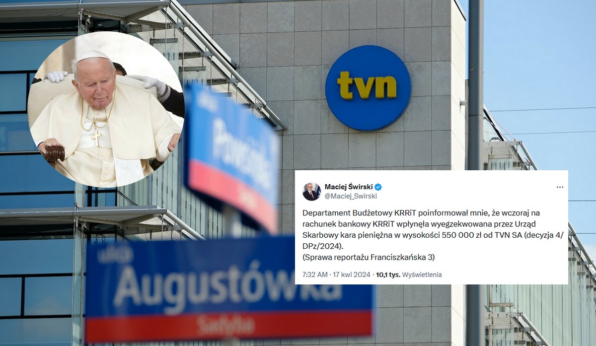 TVN zapłaciło karę ponad pół miliona zł za dokument o udziale Karola Wojtyły w aferach